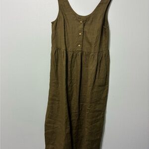 notPERFECTLINEN Loden green valley Dress